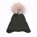 Fashion Men Women Furry Ball Hat, Autumn Winter Hat Black Pink Purple Furry Ball Ear Warm Knitted Hat